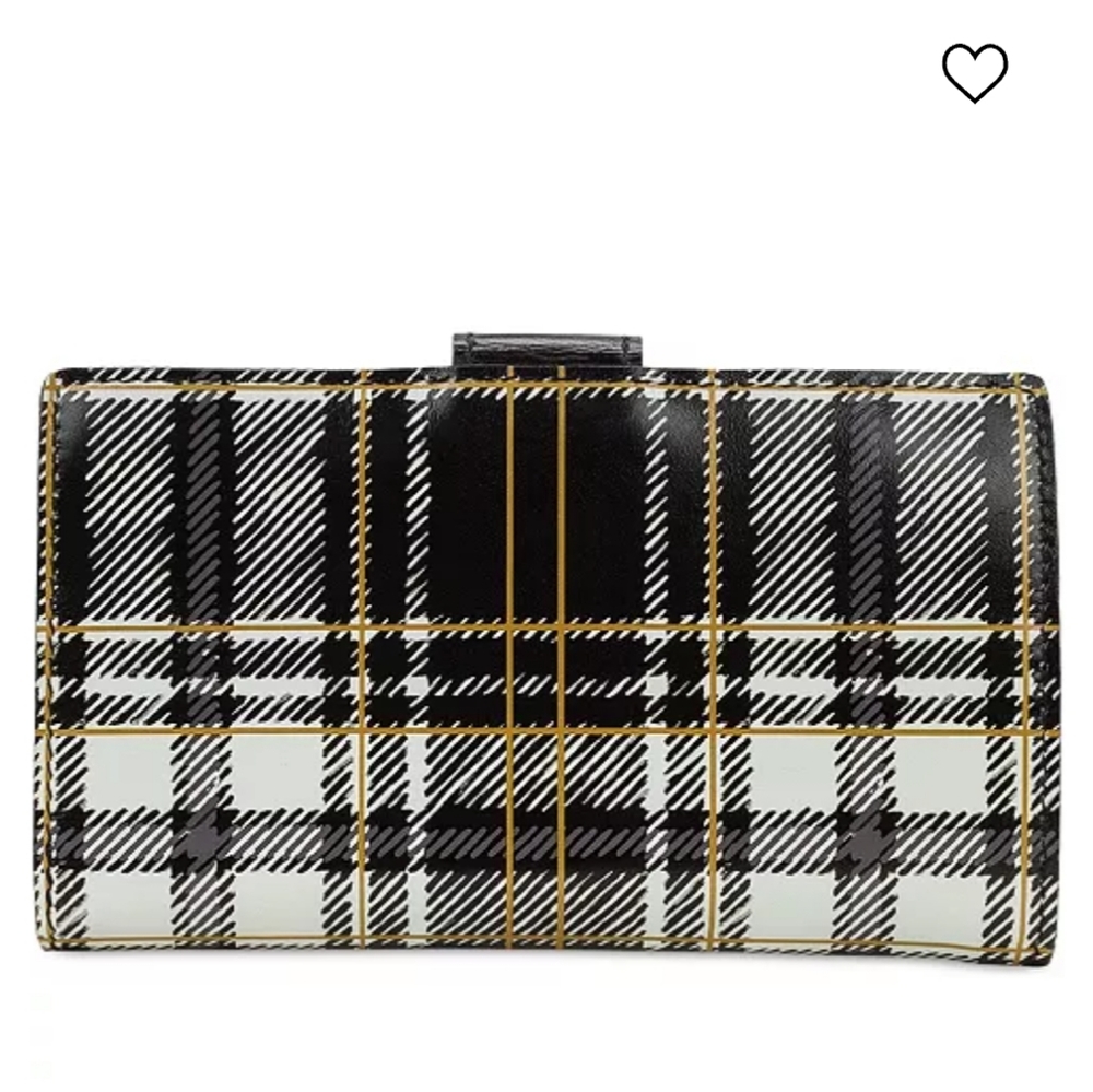 Patricia Nash Linnet leather wallet, black/white plaid - Picture 2 of 15